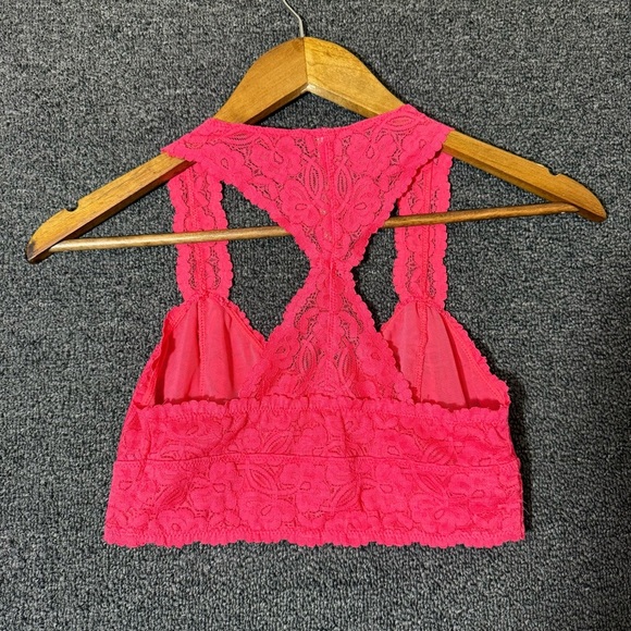 Free People Hot Pink Lace Bralette, Womens Small - Picture 5 of 5